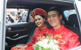 [ẢNH] Cận cảnh đám hỏi đẹp như mơ của Trung vệ Duy Mạnh và bạn gái Quỳnh Anh